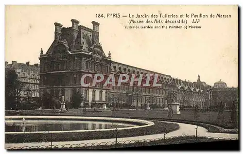 Ansichtskarte AK Paris Le Jardin des Tuileries et le Pavillon de Marsan