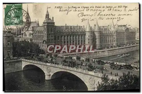 Ansichtskarte AK Paris Le Pont au Change et le Palais de Jusitce