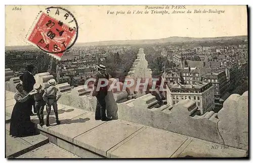 Ansichtskarte AK Paris Panorama de Paris Vue Prise de l&#39Arc de Triomphe Avenue du Bois de Boulogne