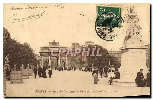 Ansichtskarte AK Paris Arc de Triomphe du Carrousel et le Louvre