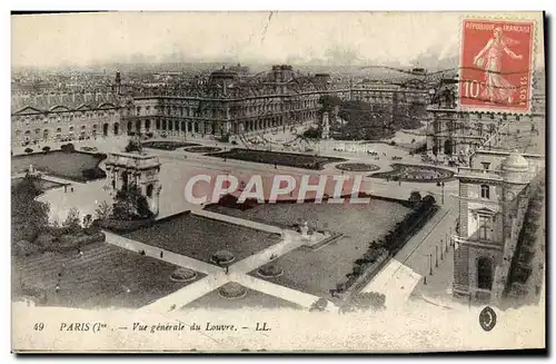 Cartes postales Paris Vue Generale du Louvre