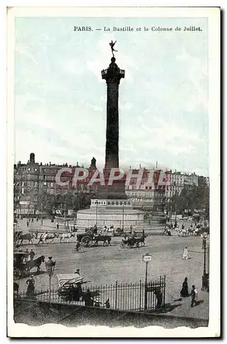 Cartes postales Paris La Bastille et la Colonne de Juillet