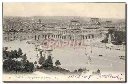 Cartes postales Paris Vue Generale du Louvre