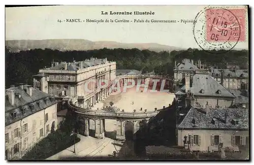 Cartes postales Nancy Hemicycle de la Carriere Palais du Gouvernement Pepiniere