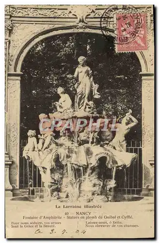 Cartes postales Nancy Fontaine d&#39Amphitrite Statues en plomb de Guibal et Cyffle