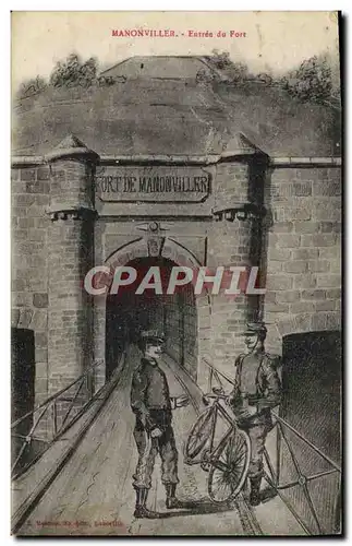 Cartes postales Manonviller Entree du Fort velo Cycle Solda tMilitaria