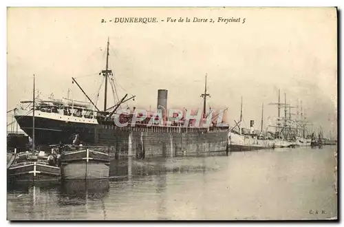 Cartes postales Dunkerque Vue de la Darse 2 Freycinet 5 Bateaux