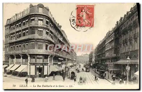 Ansichtskarte AK Lille La Rue Faidherbe et la Gare Pharmacie