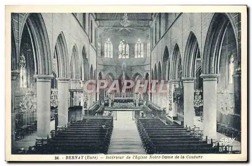 Cartes postales Bernay Interieur de l'Eglise Notre Dame de la Couture