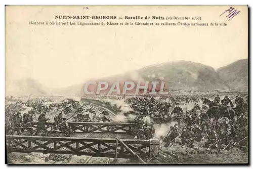 Cartes postales Nuits Saint Georges Bataille de Nuits 18 decembre 1870 Militaria