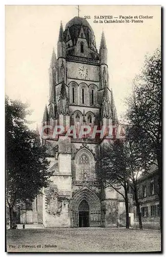 Cartes postales Saintes Facade et Clocher de la Cathedrale St Pierre