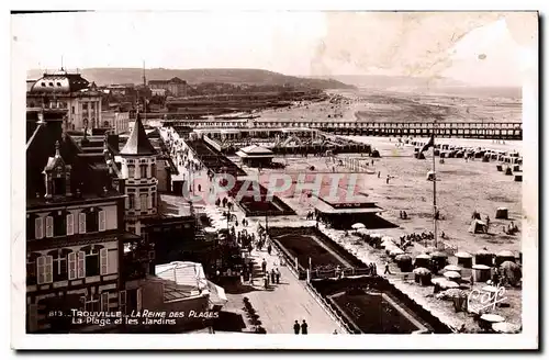 Ansichtskarte AK Trouville La Reine Des Plages La Plage et les Jardins