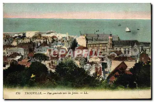 Cartes postales Trouville Vue Generale Vers les Jetees