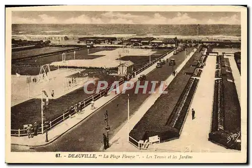 Cartes postales Deauville La Plage Fleurie Les tennis et les jardins