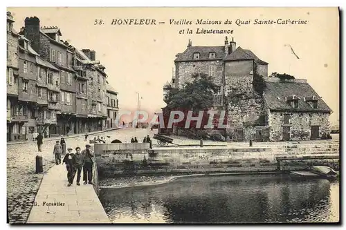 Cartes postales Honfleur Vieilles Maisons du Quai Sainte Catherine Enfants