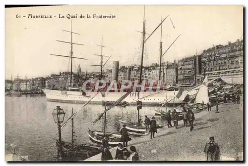 Cartes postales Marseille Le Quai de la Fraternite Bateau