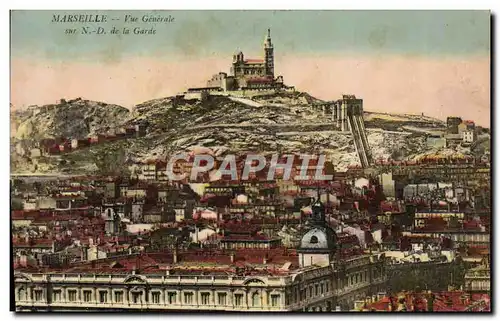 Ansichtskarte AK Marseille Vue Generale sur Notre Dame de la Garde