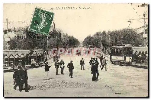 Ansichtskarte AK Marseille Le Prado Tramway