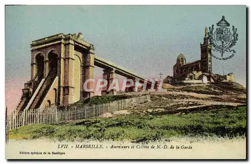 Cartes postales Marseille Ascenseurs Et Celline De N D De La Garde