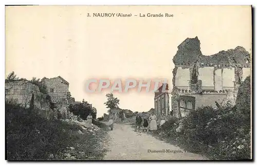 Cartes postales Nauroy La Grande Rue Militaria
