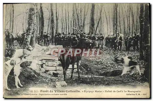 Ansichtskarte AK Foret De Villers Cotterets Equipage Menier Hallali De Cerf A La Montagnette Chiens Chasse a cour