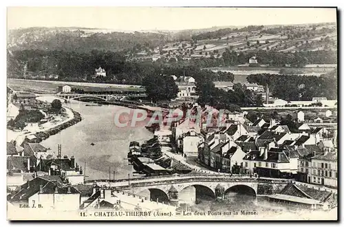 Ansichtskarte AK Chateau Thierry Les Deux Ponts Sur La Marne