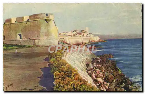 Ansichtskarte AK La Douce France Cote D&#39Azur Antibes Le Fort Carre Et Les Remparts