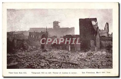 Cartes postales Telegraph Hill On Left Tower Of Justice In Center San Francisco 1906