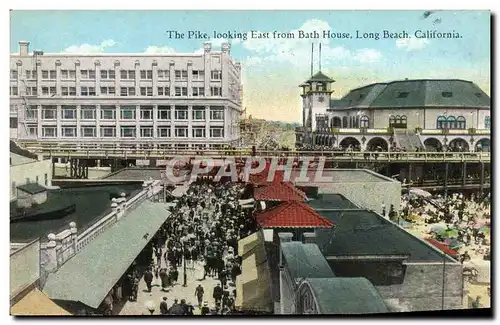 Cartes postales The Pike Looking East From Bath House Long Beach California