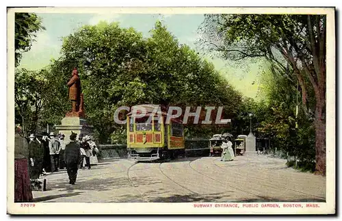 Cartes postales Subway Entrance Public Garden Boston Mass Metro Tramway