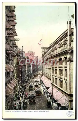 Ansichtskarte AK Washington Street Looking North Boston Mass Tramway