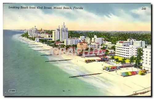 Cartes postales Looking South From 43rd Street Miami Beach Florida