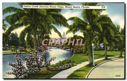 Ansichtskarte AK Indian Creek Showing Roney Plaza Miami Beach Florida