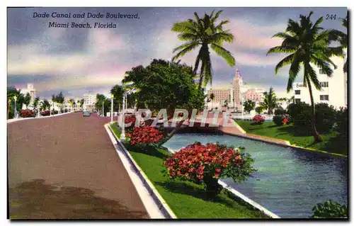 Ansichtskarte AK Dade Canal And Dade Boulevard Miami Beach Florida