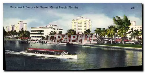 Ansichtskarte AK Pancoast Lake At 41st Street Miami Beach Florida Bateau