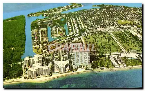Cartes postales moderne Aerial View Of Ket Biscayne From The Atlantic Ocean Florida