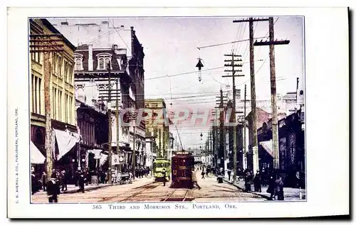 Cartes postales Third and Morrison Sts Portland Ore Tramway