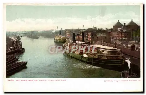 Cartes postales The River From The Viaduct Cleveland Ohio Bateau