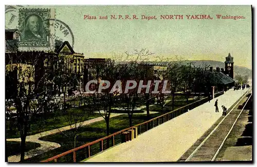 Ansichtskarte AK Plaza And N P R R Depot North Yakima Washington