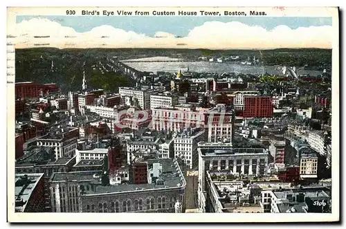 Cartes postales Bird&#39s Eye View From Custom House Tower Boston Mass