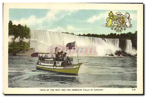 Ansichtskarte AK Maid Of The Mist and The American Falls of Niagara Bateau