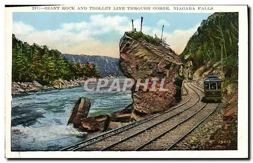 Cartes postales Giant Rock and Trolley Line Through Gorge Niagara Falls