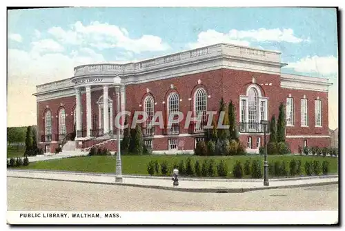 Ansichtskarte AK Public Library Waltham Mass Bibliotheque