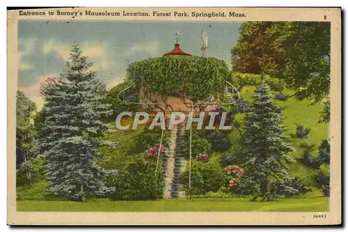 Cartes postales Entrance to Barney&#39s Mausoleum location Forest Park Springfiend Mass