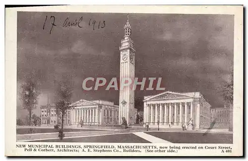 Cartes postales New Municipal Buildings Springfield Masschusetts Now being erected on Cour Street