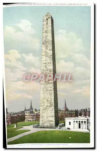 Cartes postales Mass Bunker Hill monument Charlestown