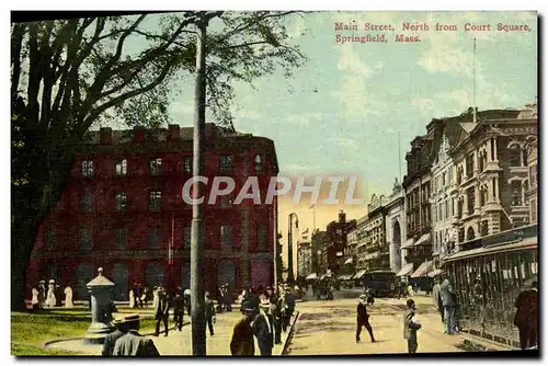 Cartes postales Main Street North From Court Square Sprinfgield Mass