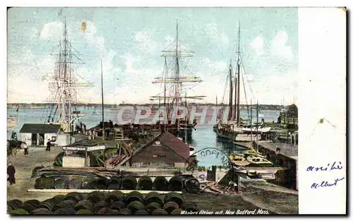 Cartes postales Whalers Fitting out New Bedford Mass Bateaux