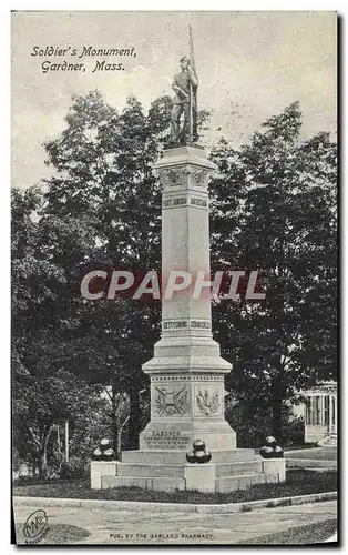 Cartes postales Soldier&#39s Monument Gardner Mass