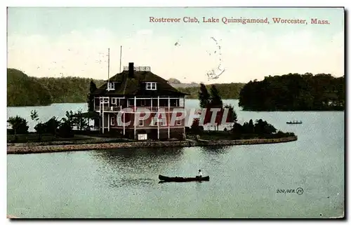 Ansichtskarte AK Rostrevor Club Lake Quinsigamond Worcester Mass